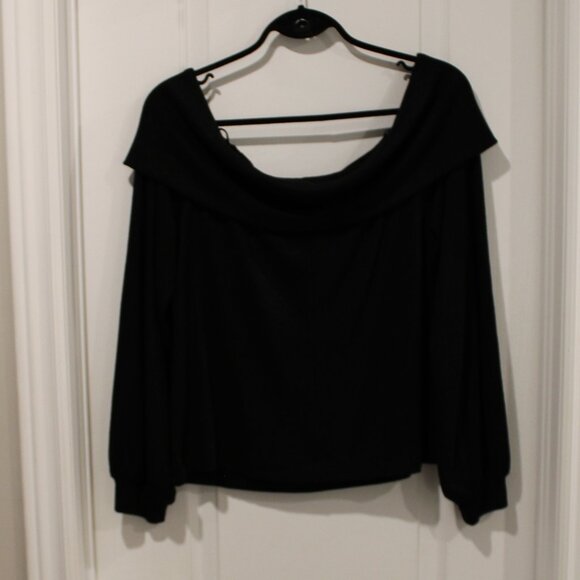 Banana Republic | Women's | Soft Luxe | Off the Shoulder Sweater | Black | XL - Picture 1 of 4